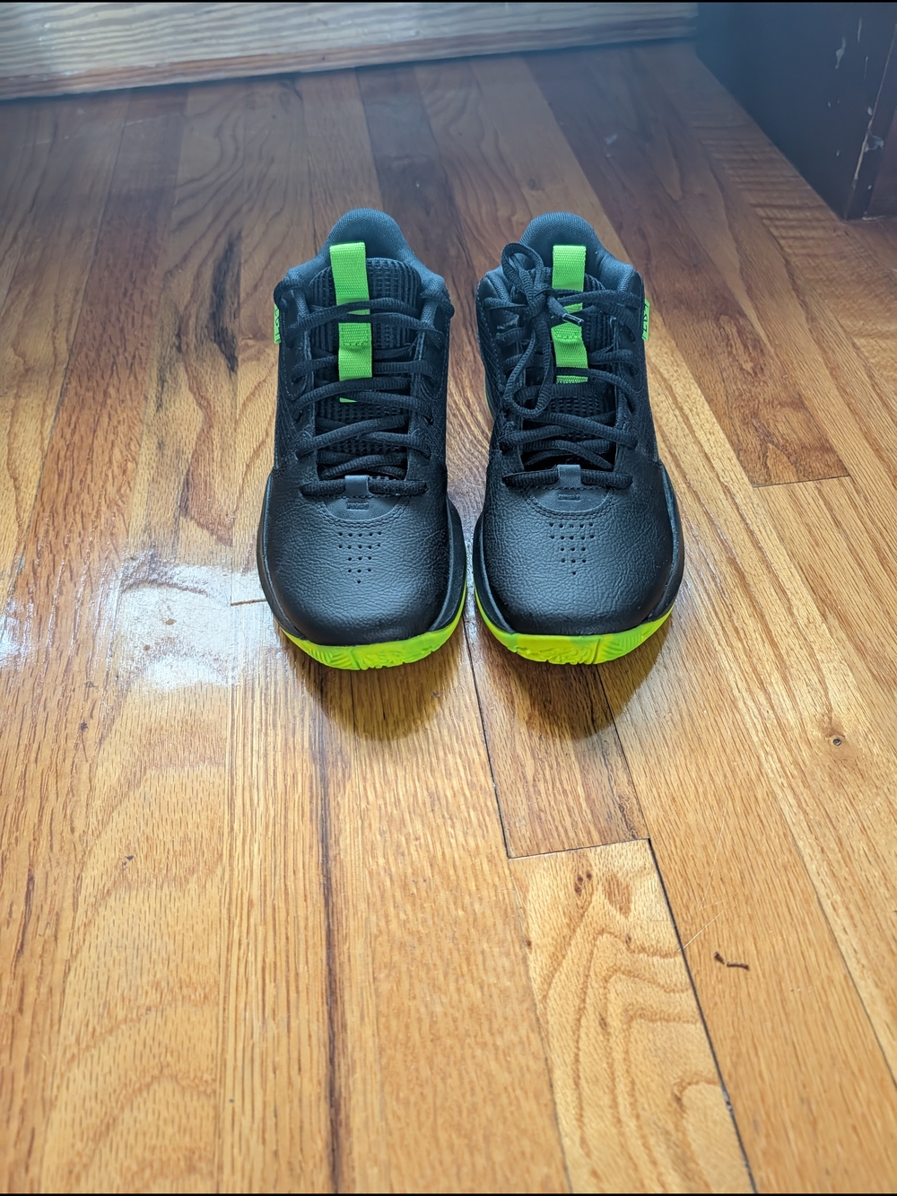 Under Armour Black & Neon Green Athletic Sneakers - Picture 2 of 4